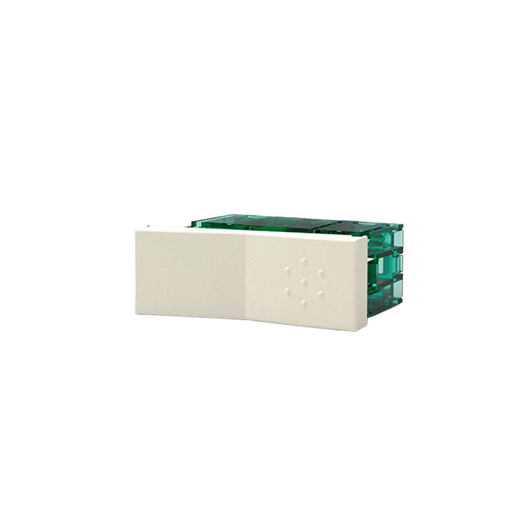 TIMBRE PULSADOR SIMPLE (con bajada) 10A 220V BLANCO (1 MÓDULO)