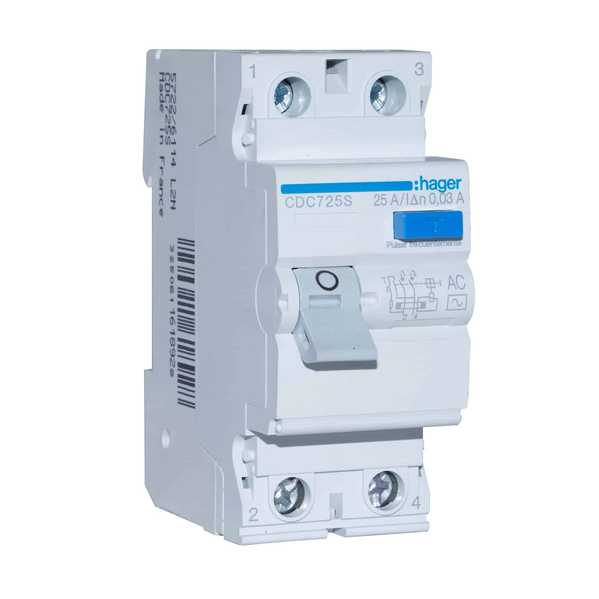 INT. RIEL DIFERENCIAL 2P 25A, TIPO AC, 30MA.
