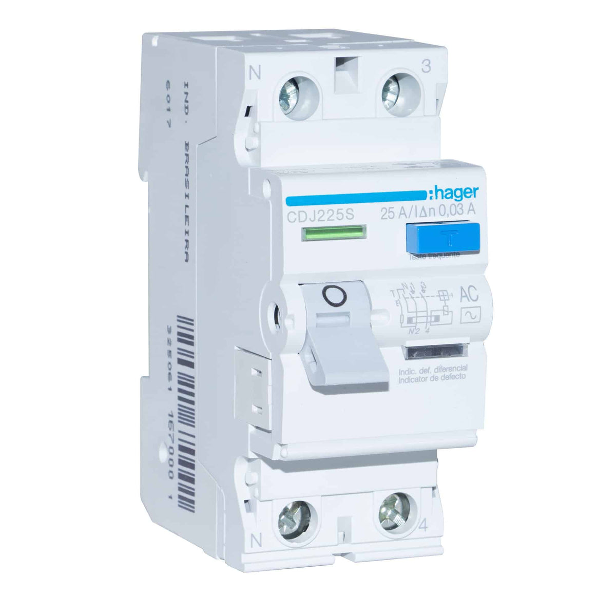 INT. RIEL DIFERENCIAL 2P 25A, TIPO AC, 30MA.