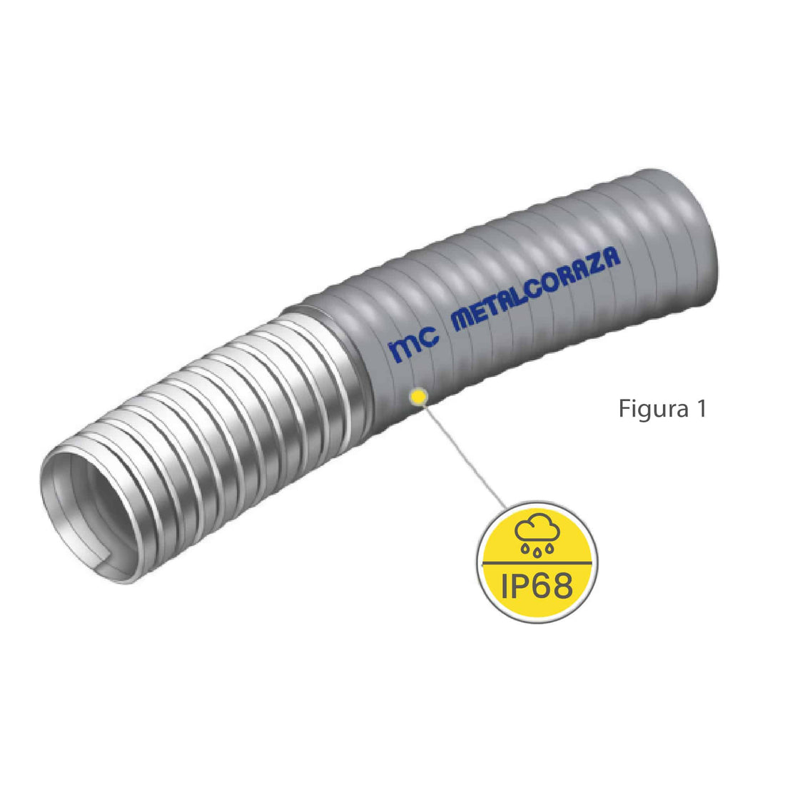 TUBERÍA CONDUIT FLEXIBLE CON FORRO DE PVC LIQUIDTIGHT 1/2" (ROLLO: 100 MTS); Modelo: LQ