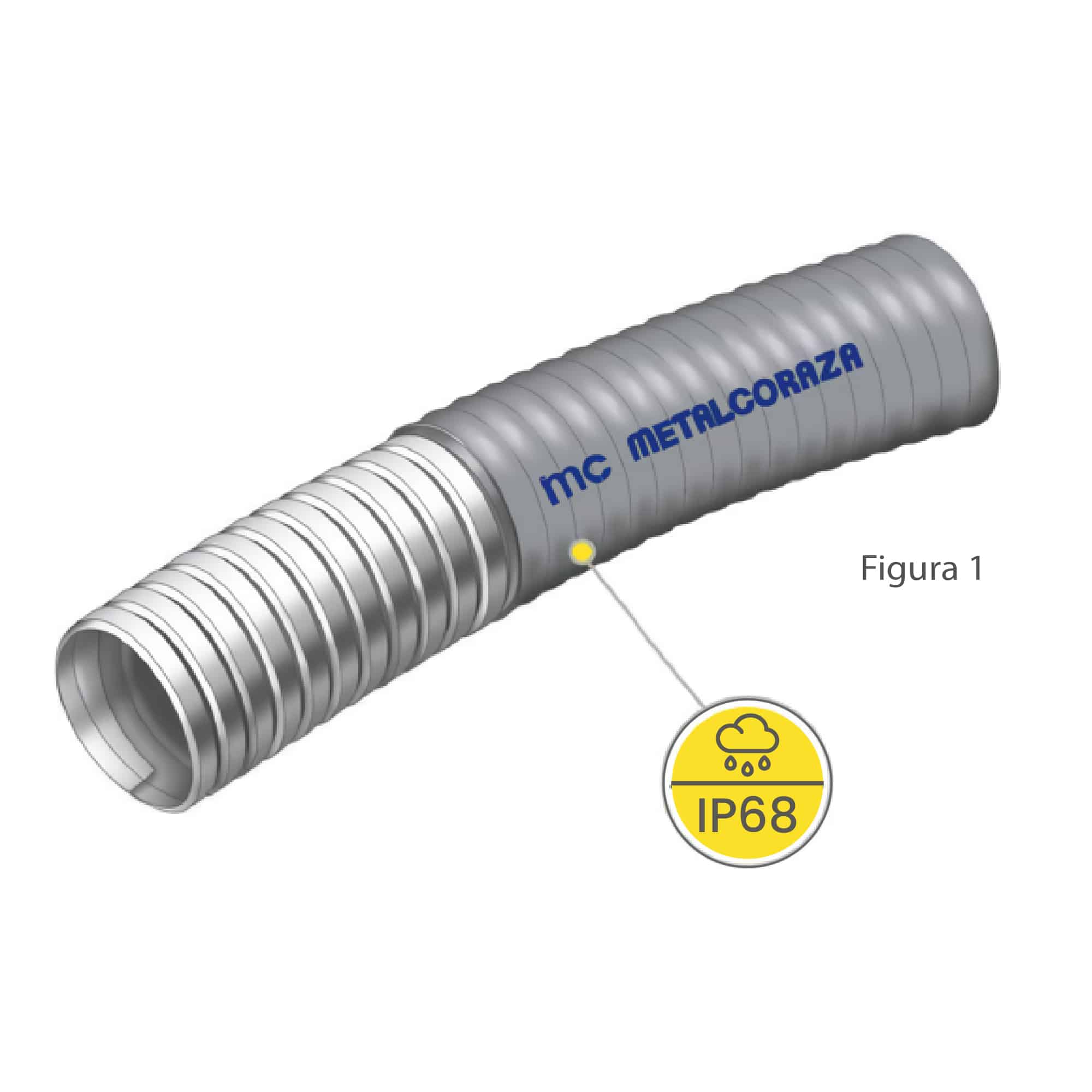 TUBERÍA CONDUIT FLEXIBLE CON FORRO DE PVC LIQUIDTIGHT 1/2" (ROLLO: 100 MTS); Modelo: LQ