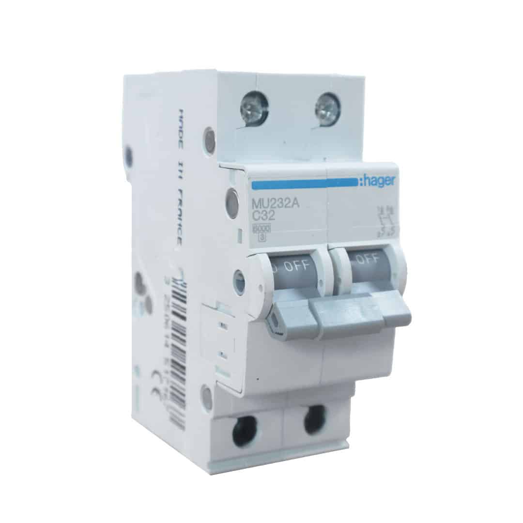 INT. RIEL TERMOMAGNÉTICO MU 2P 32A, C 20KA/220V (IEC60947-2)