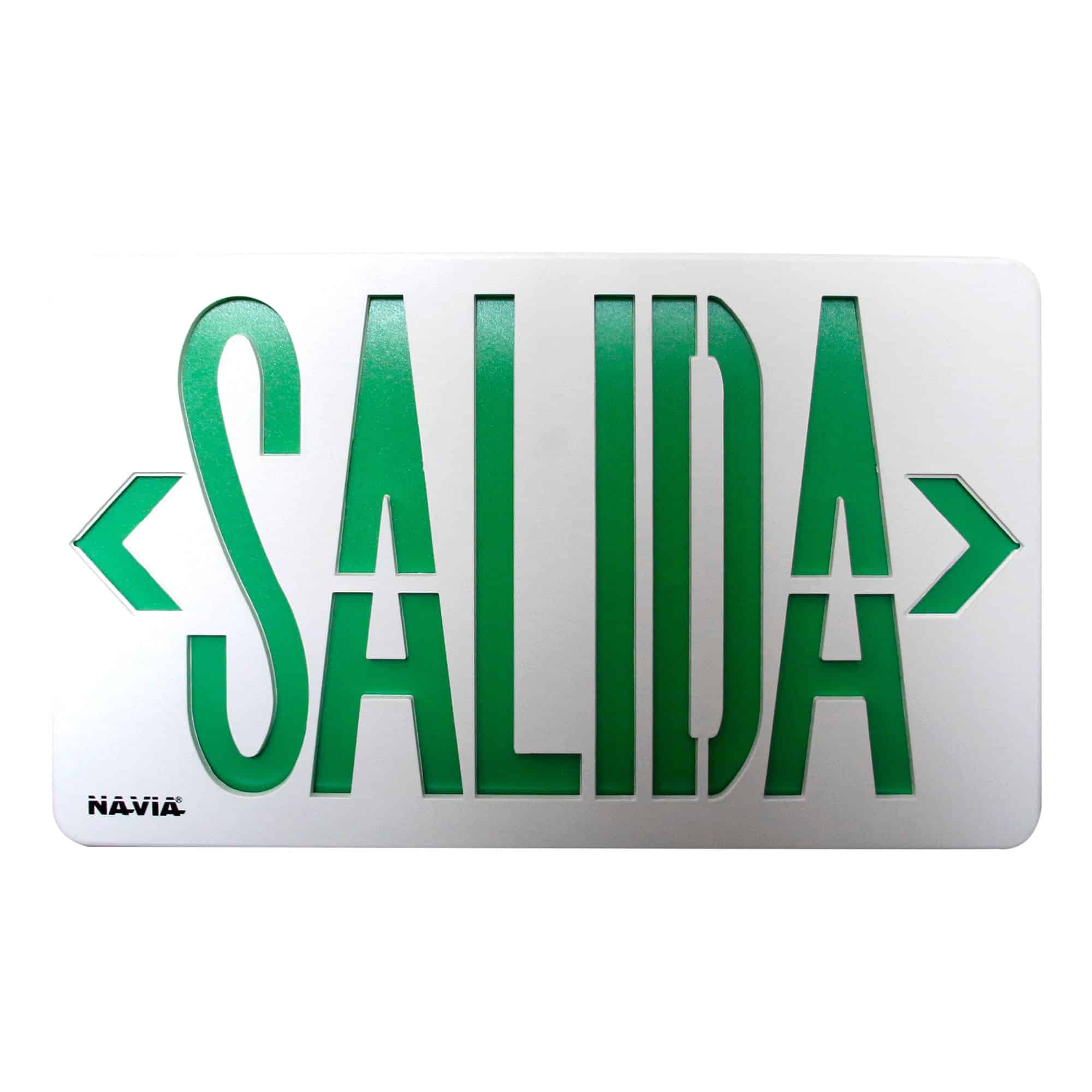 SEÑAL DE SEG. EMERG. 2W, 20lm,IP20 IK06,  AUT. >3HR, LETRAS EN  VERDE, 6500K 220-240VAC (CON UL); Modelo: NV