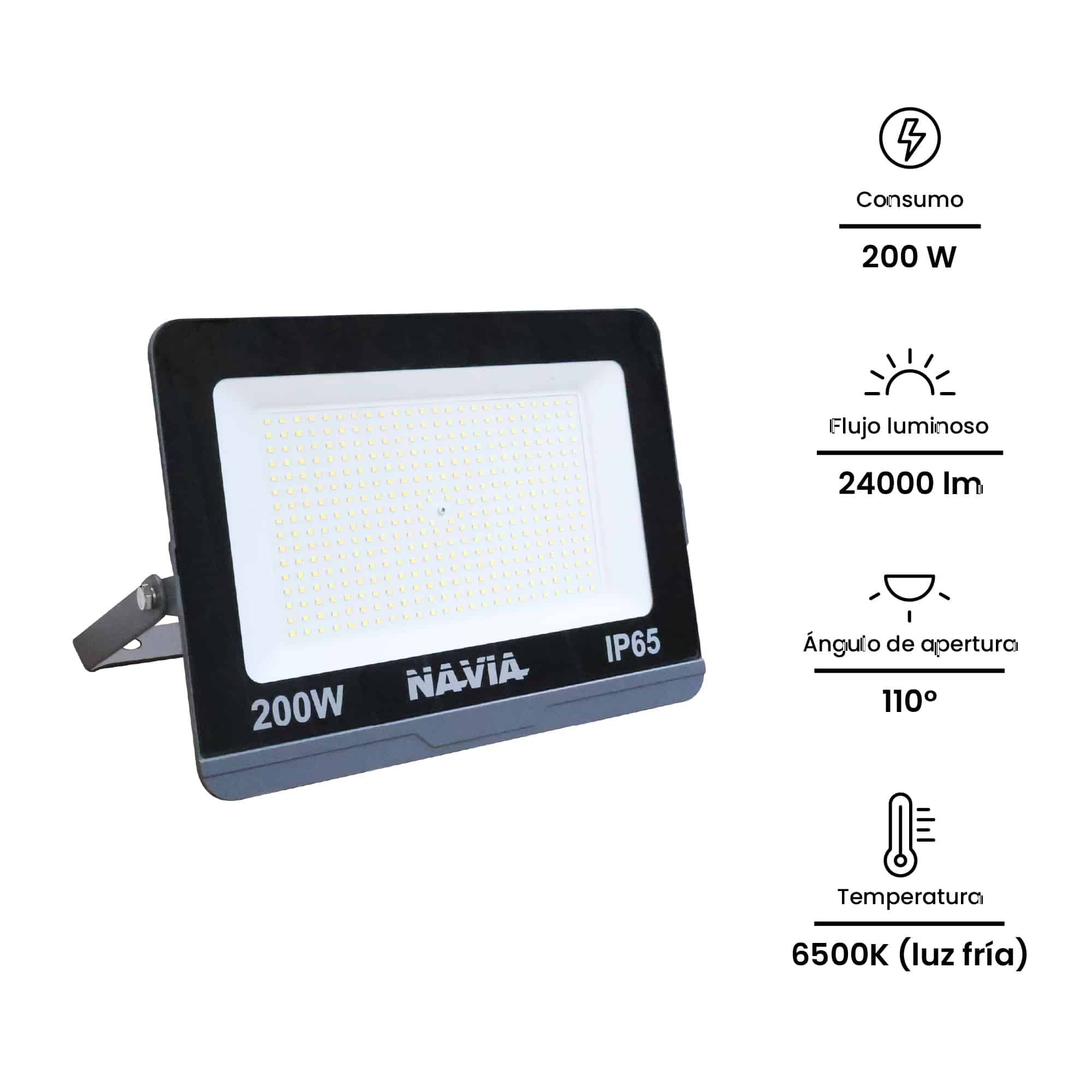 REFLECTOR LED 200W, 24000lm, IP65 IK06, 6500K 100-277VAC; Modelo: NV