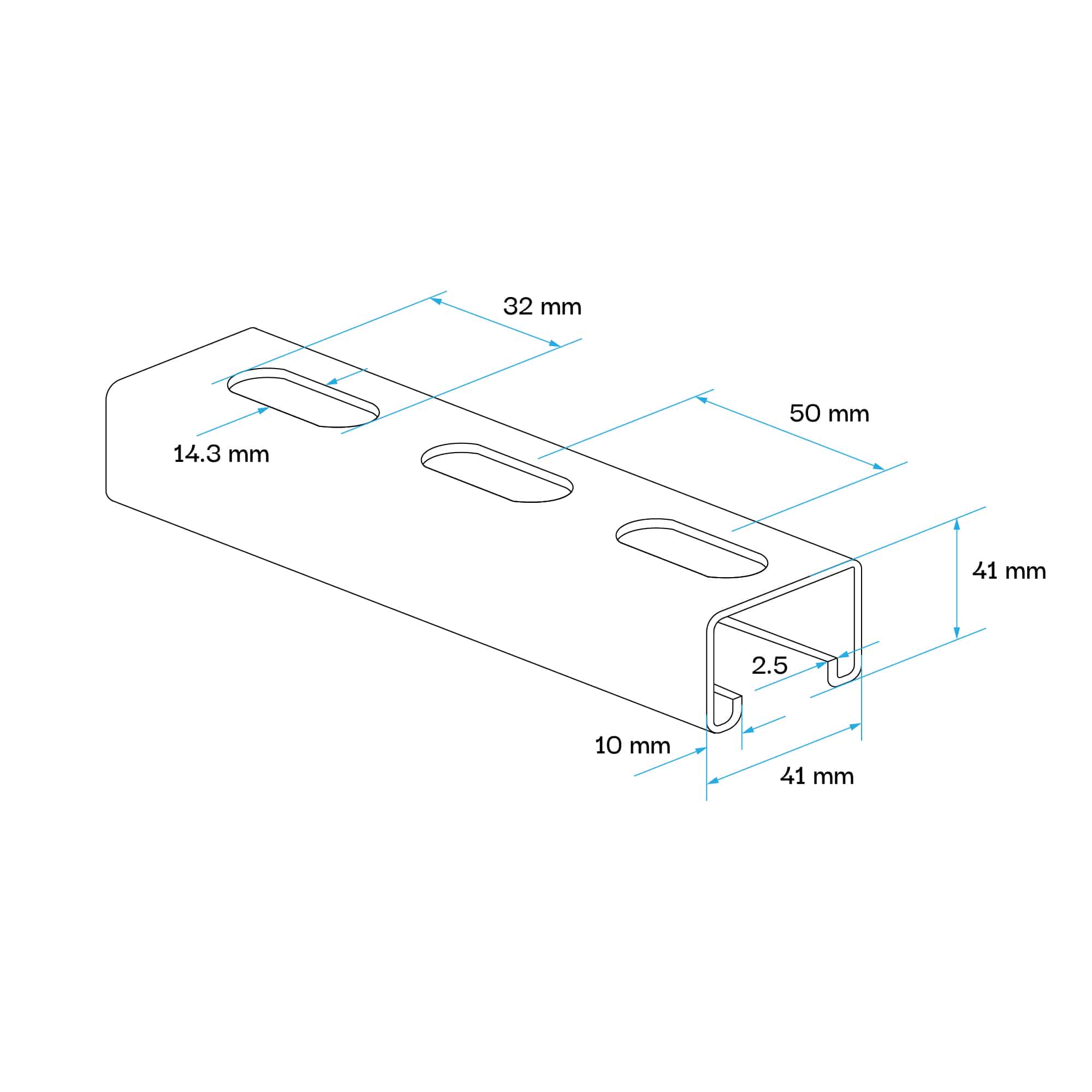 RIEL STRUT 41MMX41MM RANURADO 3MTS ACERO GALVANIZADO EN CALIENTE, FORM "A", EE: 2.5MM; Modelo: PARA