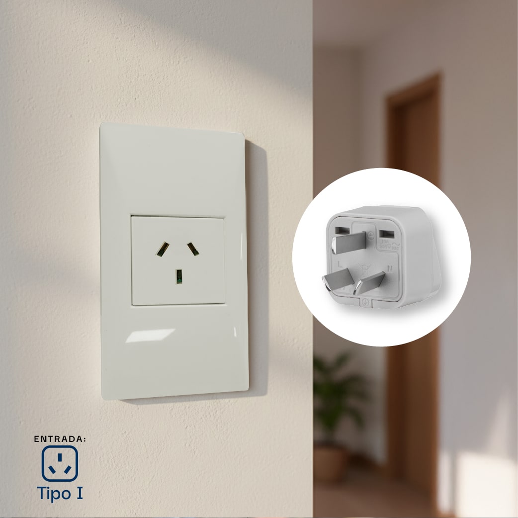 ADAPTADOR UNIVERSAL ESPIGA ARGENTINA 10A 250V COLOR GRIS