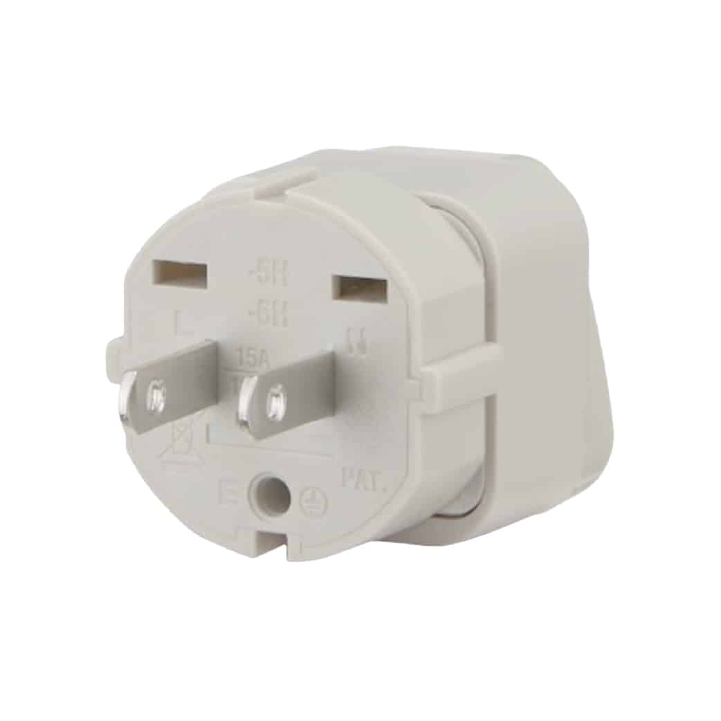 ADAPTADOR UNIVERSAL ESPIGA PLANA 15A 125V COLOR GRIS