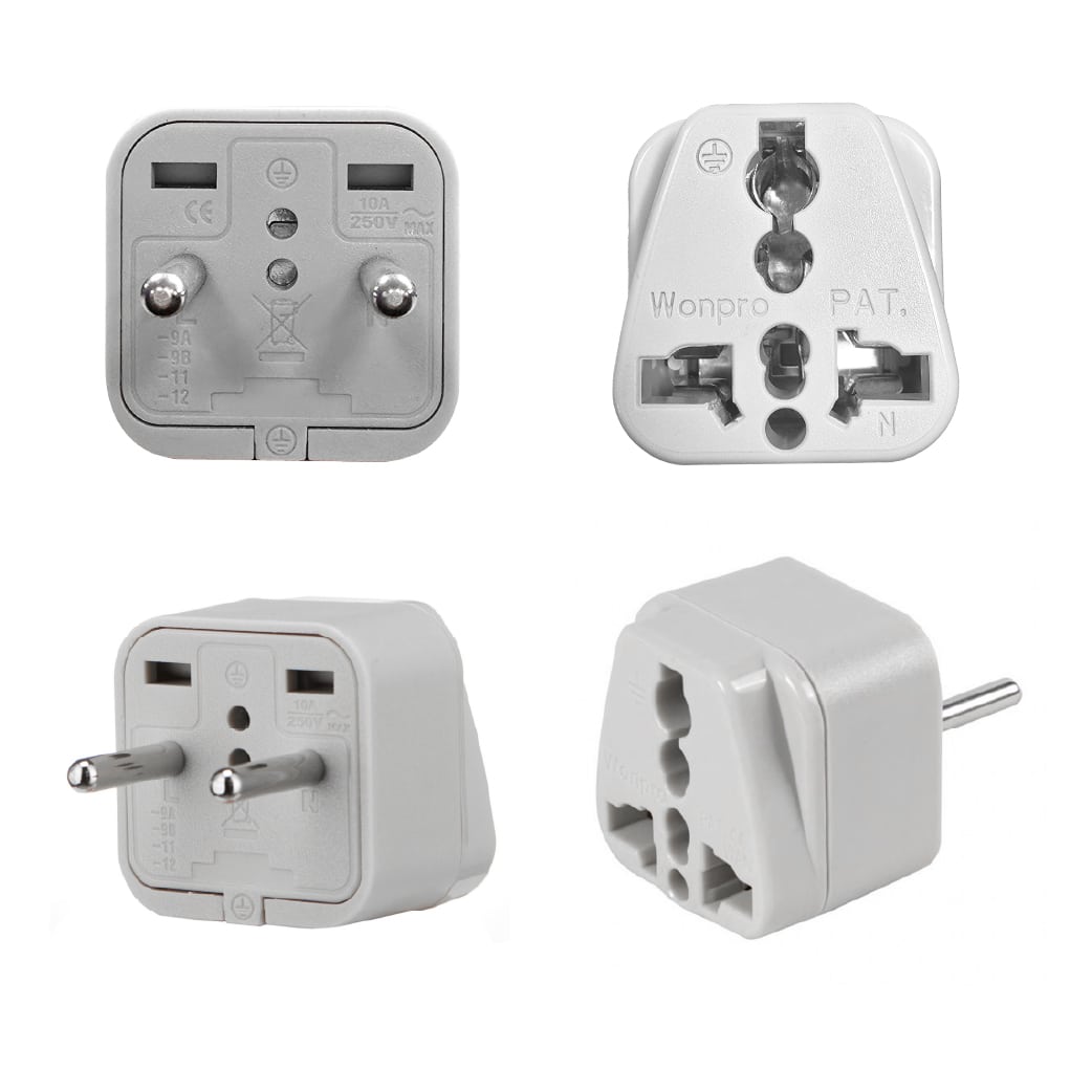 ADAPTADOR UNIVERSAL ESPIGA REDONDA 10A 250V COLOR GRIS