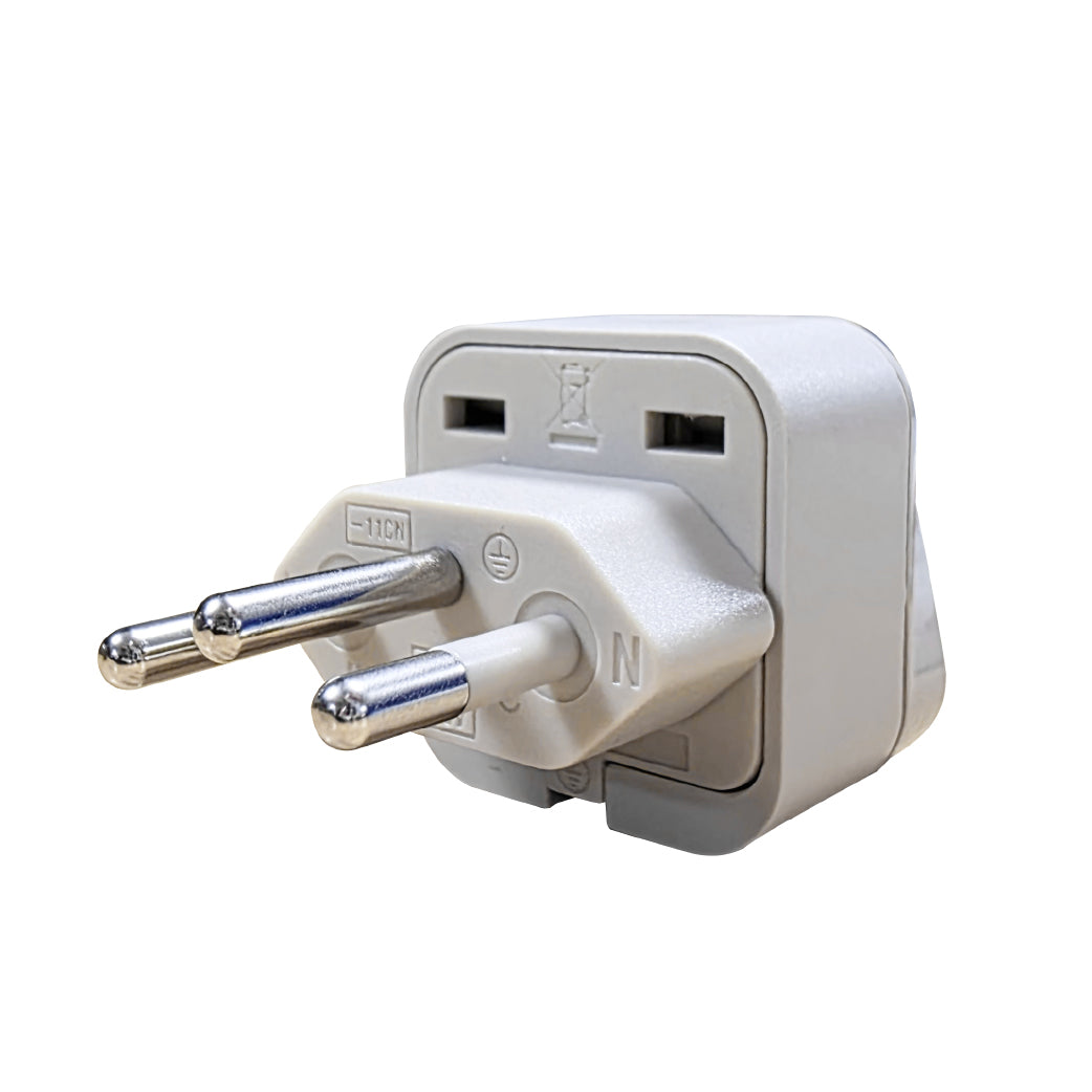 ADAPTADOR UNIVERSAL 10A 250V PARA USO BRASIL COLOR GRIS (base rombo)