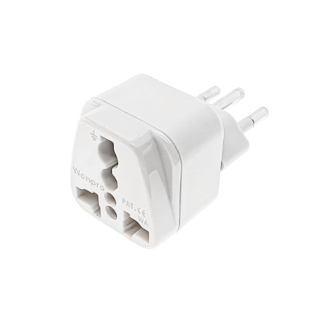 ADAPTADOR UNIVERSAL 10A 250V PARA USO BRASIL COLOR GRIS (base rombo)