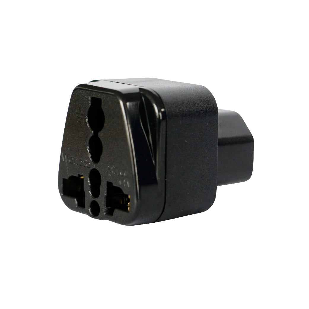ADAPTADOR UNIVERSAL ENCHUFE TIPO IEC320 C13 10A 250V CON L/T COLOR NEGRO