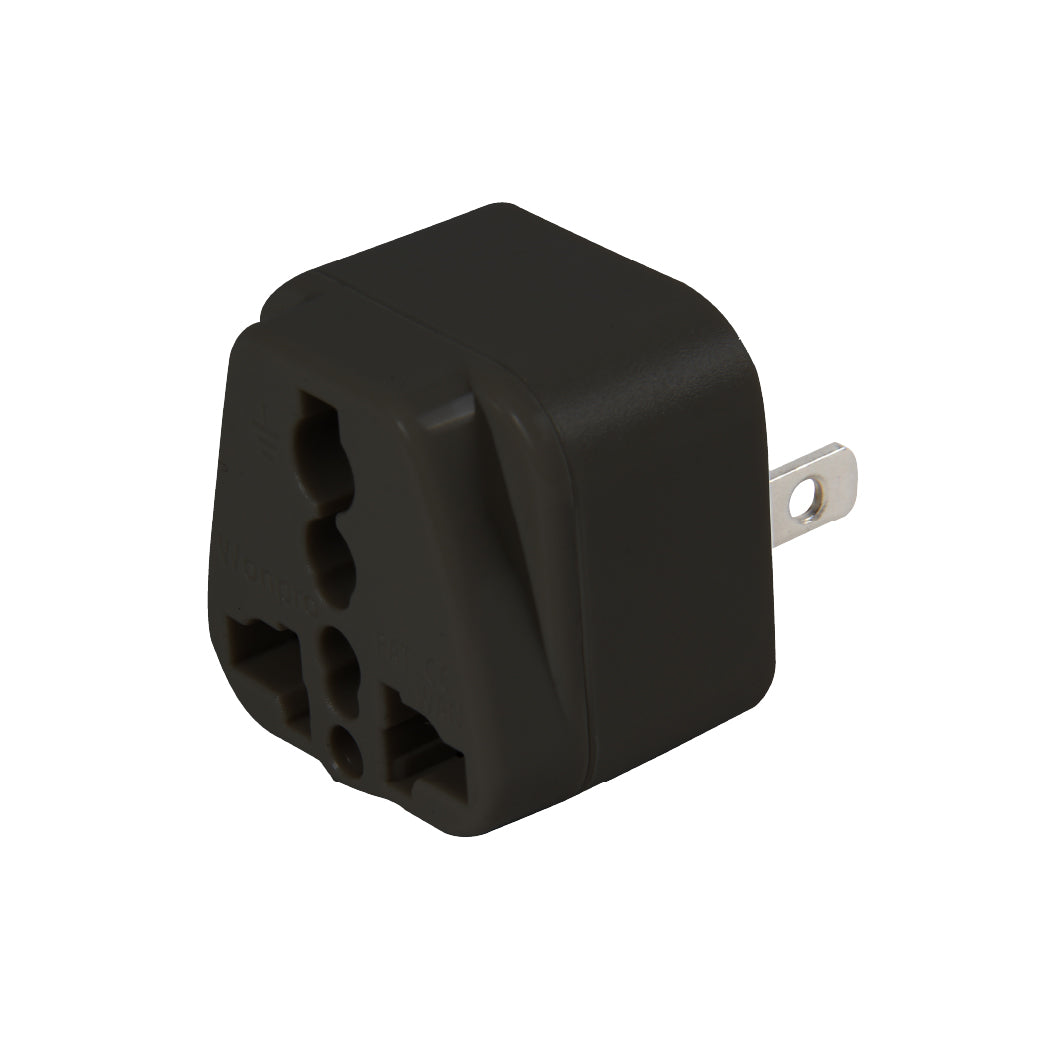 ADAPTADOR UNIVERSAL ESPIGA PLANA 10A 250V COLOR NEGRO