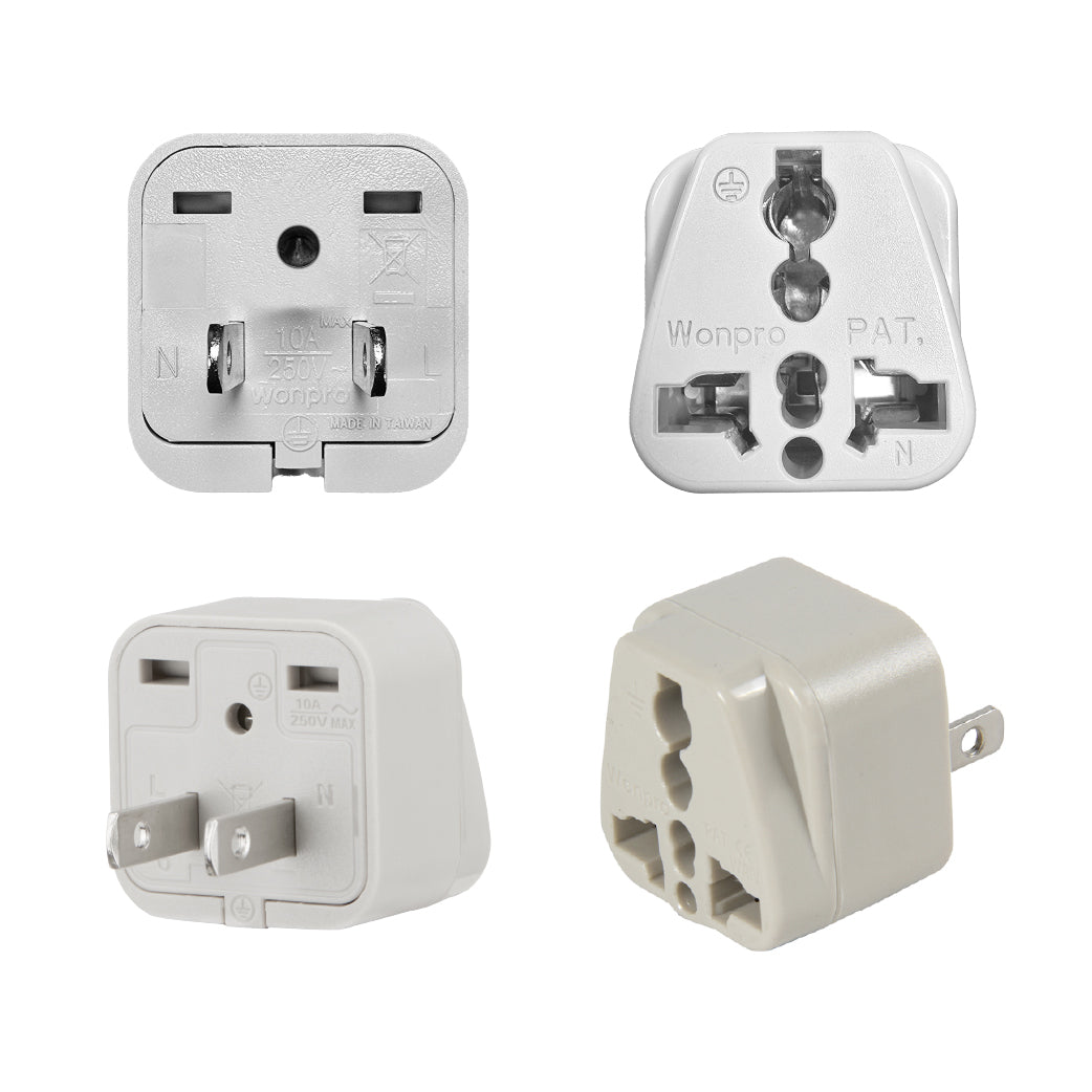 ADAPTADOR UNIVERSAL ESPIGA PLANA 10A 250V COLOR GRIS