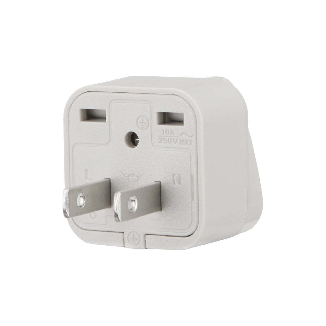 ADAPTADOR UNIVERSAL ESPIGA PLANA 10A 250V COLOR GRIS