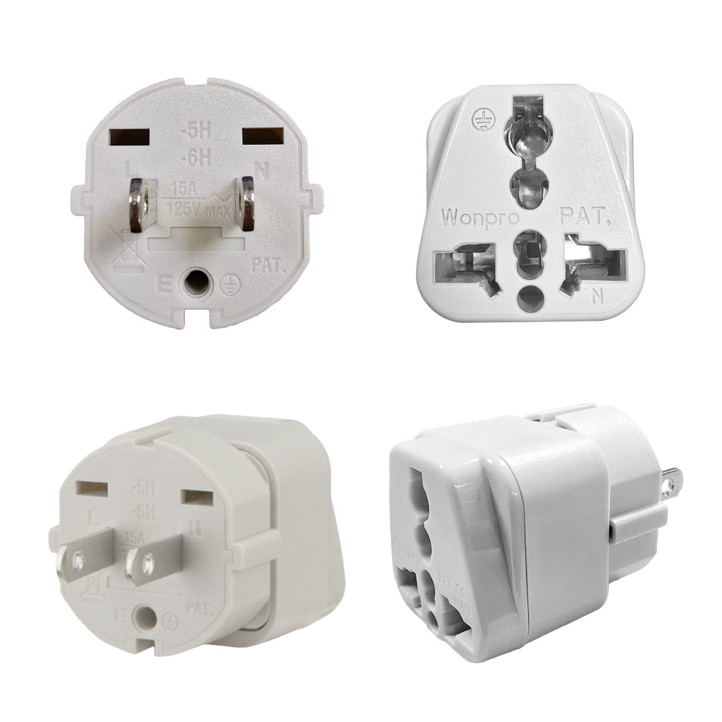 ADAPTADOR UNIVERSAL ESPIGA PLANA 15A 125V COLOR GRIS