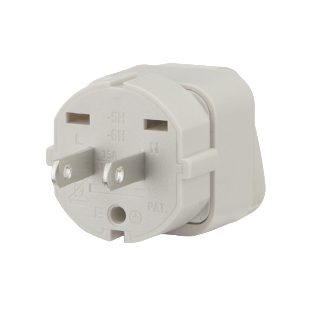 ADAPTADOR UNIVERSAL ESPIGA PLANA 15A 125V COLOR GRIS