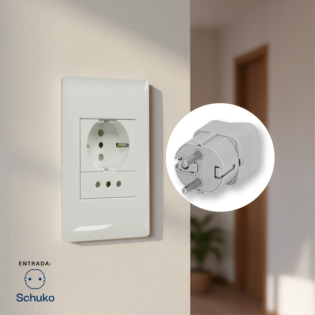 ADAPTADOR UNIVERSAL SCHUKO 10/16A 250V COLOR GRIS