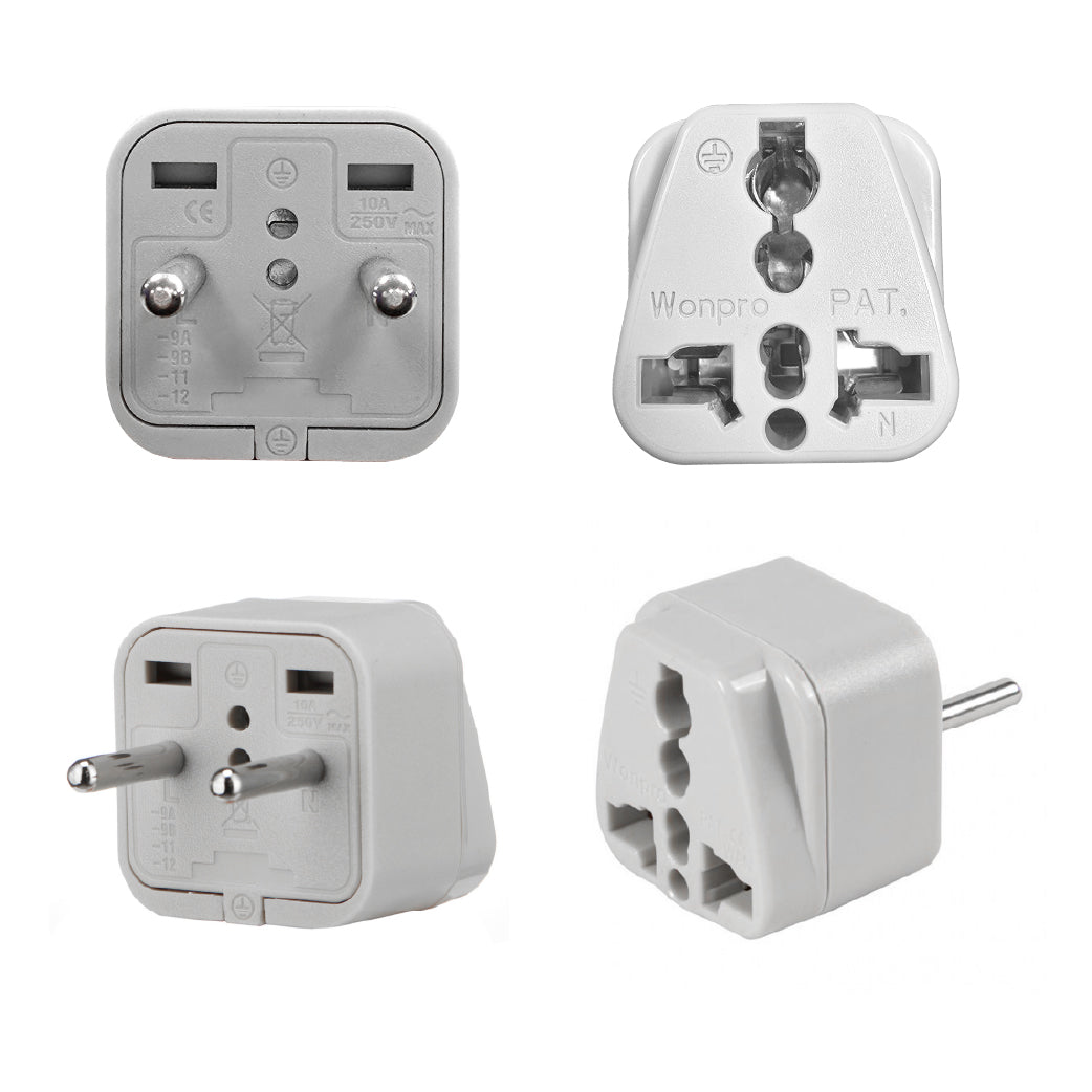 ADAPTADOR UNIVERSAL ESPIGA REDONDA 10A 250V COLOR GRIS
