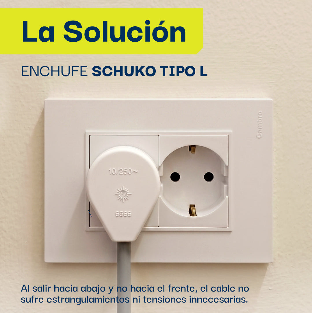 ENCHUFE SCHUKO BLANCO/AZUL, CONEx TIPO L, 2P+T, 16A, 250V