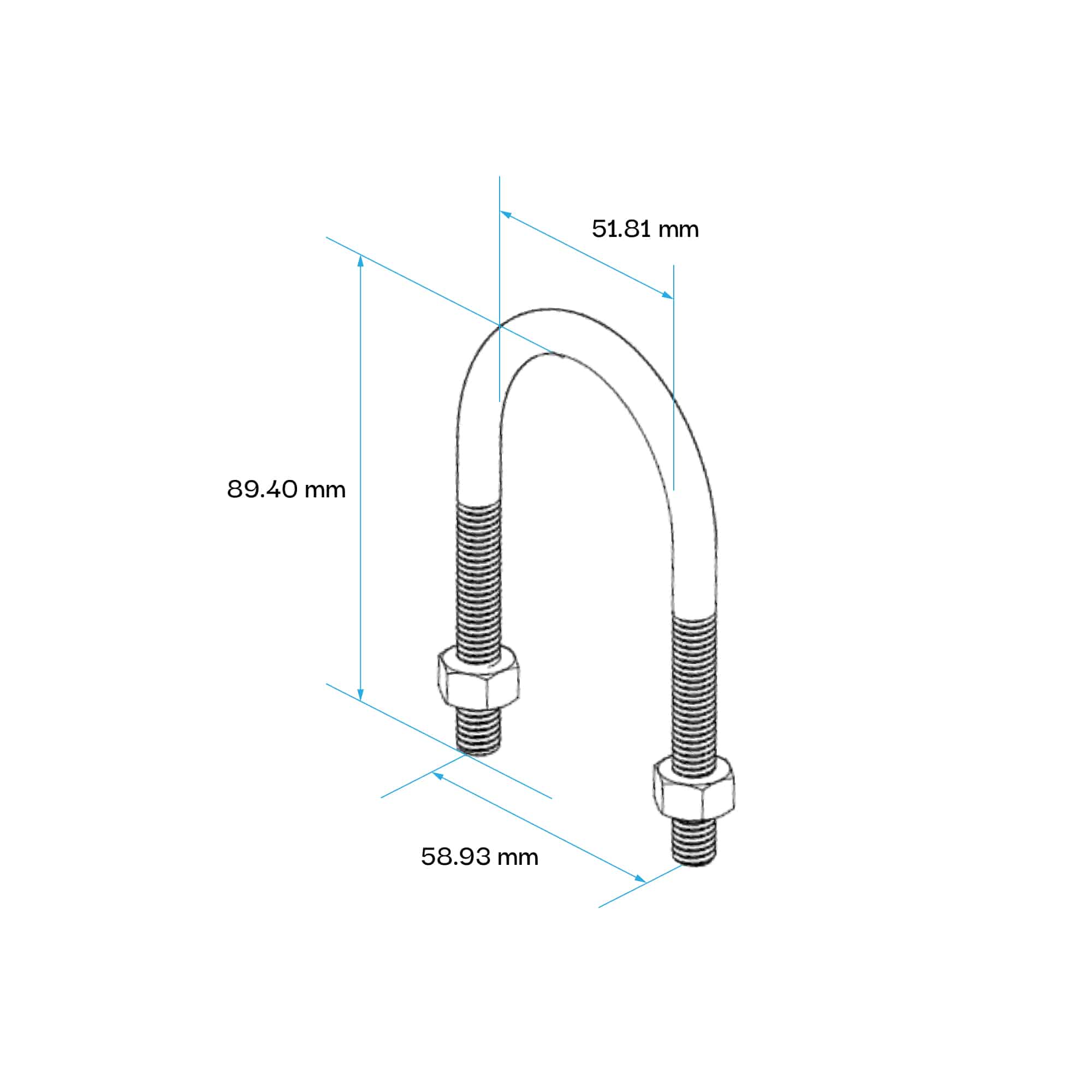 ABRAZADERA BOLT U 1-1/2" ACERO GALVANIZADO EN CALIENTE CON UL E317579