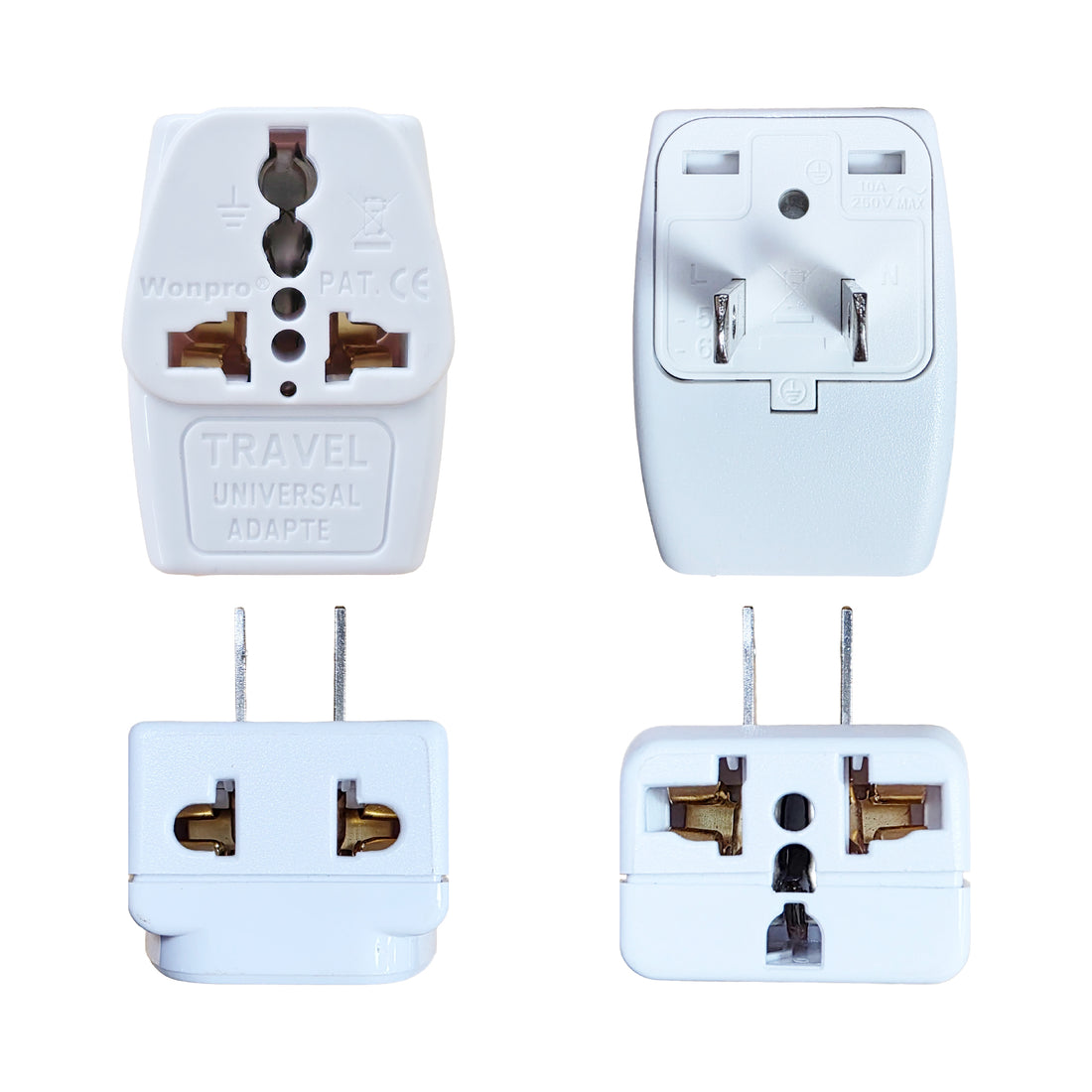 ADAPTADOR MULTIPLE SALIDA 2P (PLANO) 10A 125-250V COLOR BLANCO