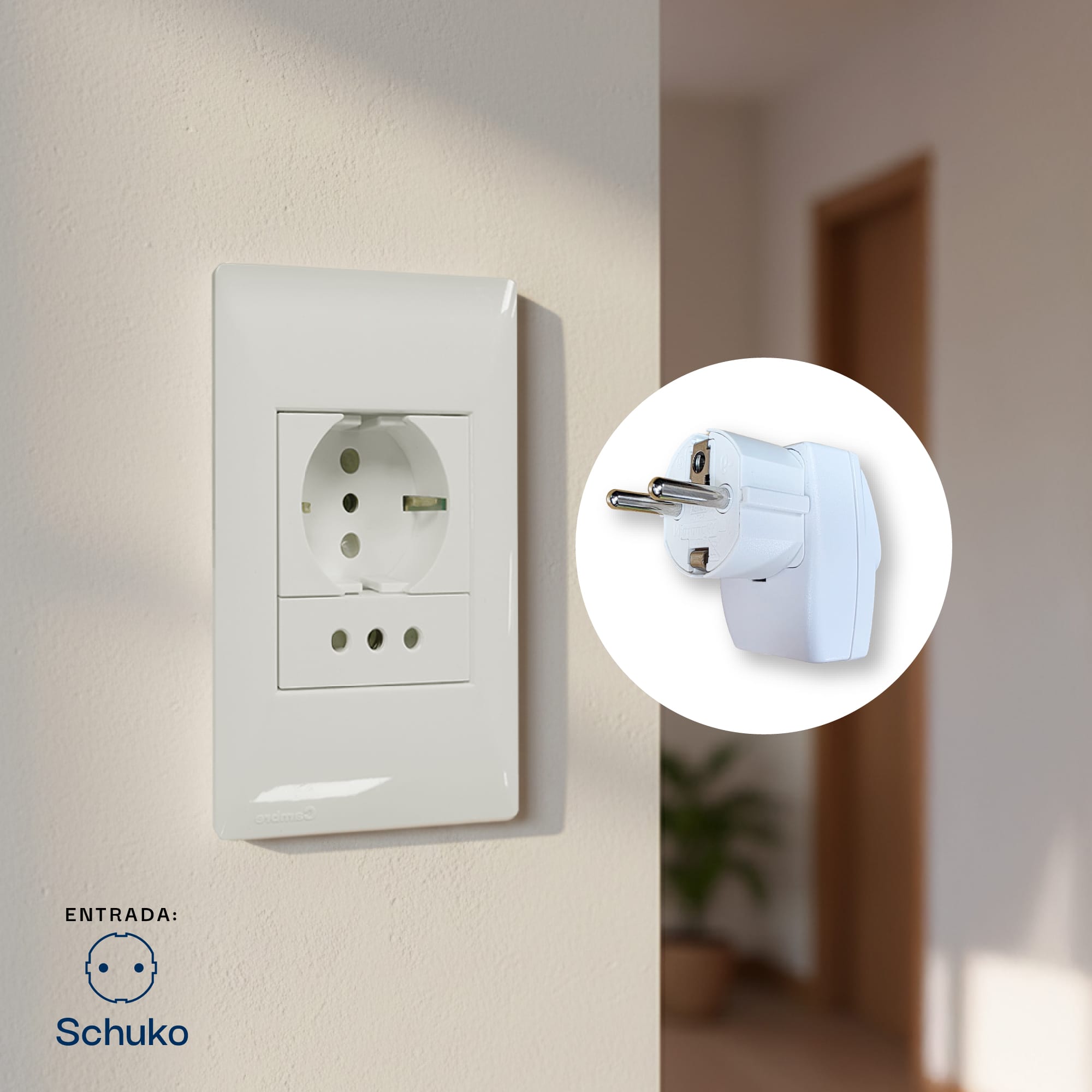 ADAPTADOR MULTIPLE SALIDA SCHUKO 10-16A 250V COLOR BLANCO
