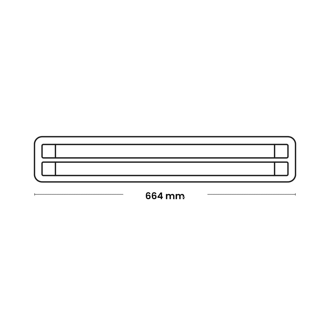 EQ. HERM. IND 2X18W T8 600MM, IP65 IK08, 220-240VAC (SIN BALASTRO, SIN LAMPARA): Modelo: WP