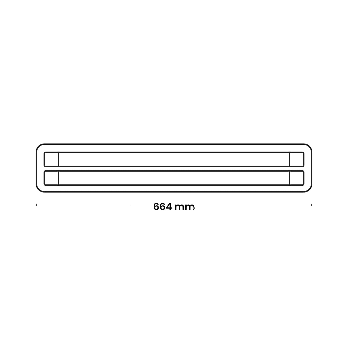EQ. HERM. IND 2X18W T8 600MM, IP65 IK08, 220-240VAC (SIN BALASTRO, SIN LAMPARA): Modelo: WP